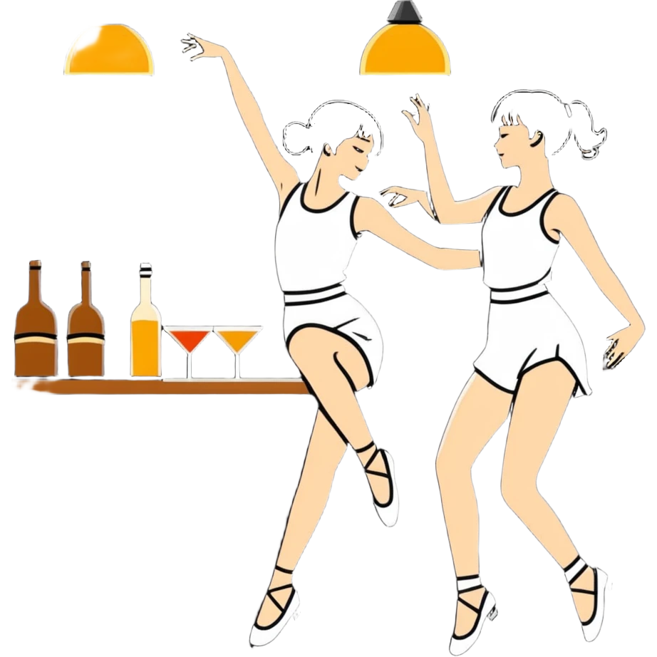black girl & white girl dancing at bar emoji