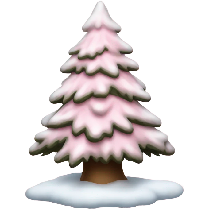 light pink snowy christmas tree emoji