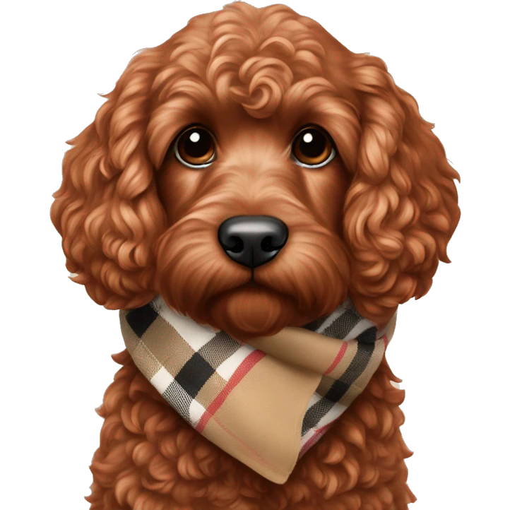 Red Cockapoo with Burberry scarf emoji