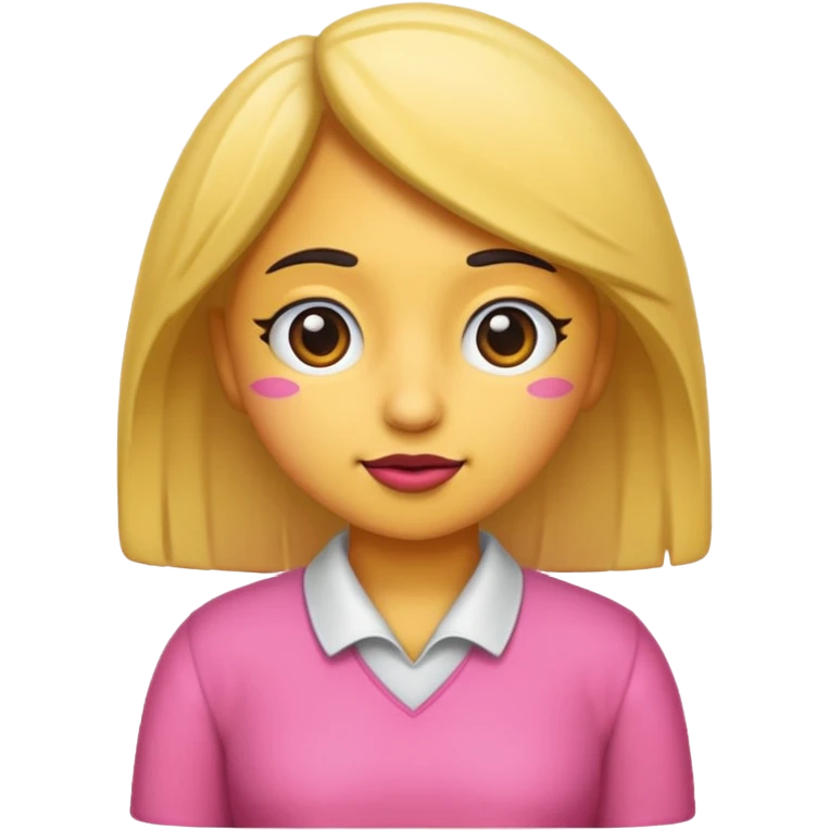 chica rosa pensando emoji