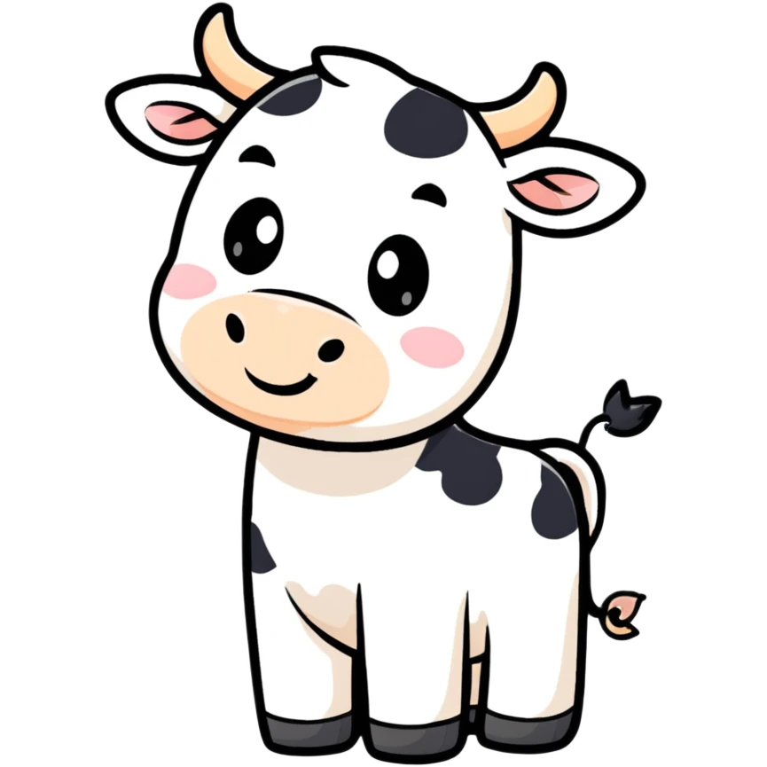 White cow with adorable expression, cute face that makes you say awww emoji