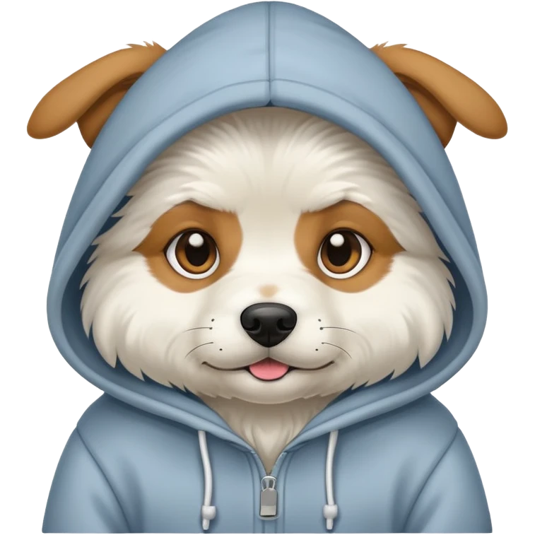 Dog wearing a hoodie  emoji