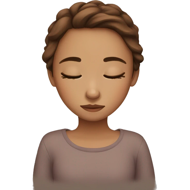 Girl with brown hair sleep emoji