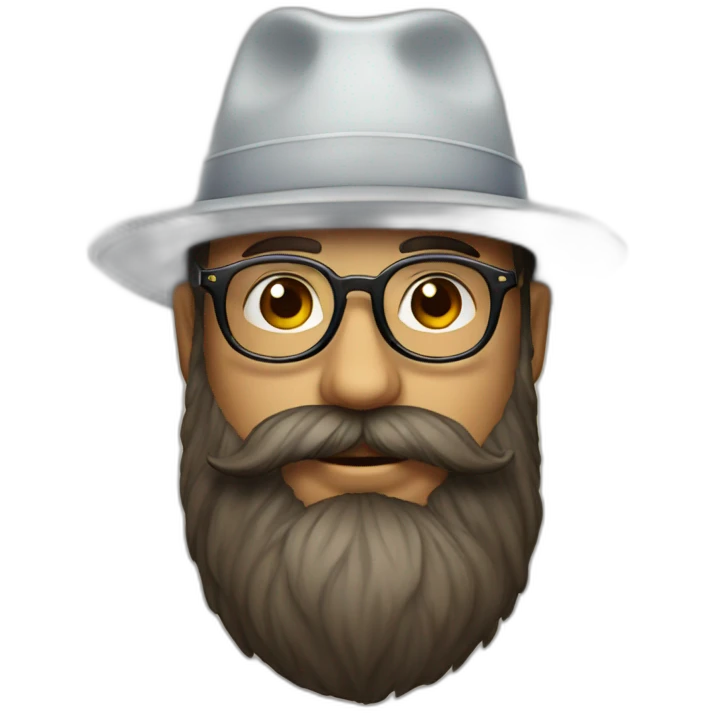 Beard, hat and glasses emoji