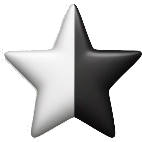 Half black half white star emoji