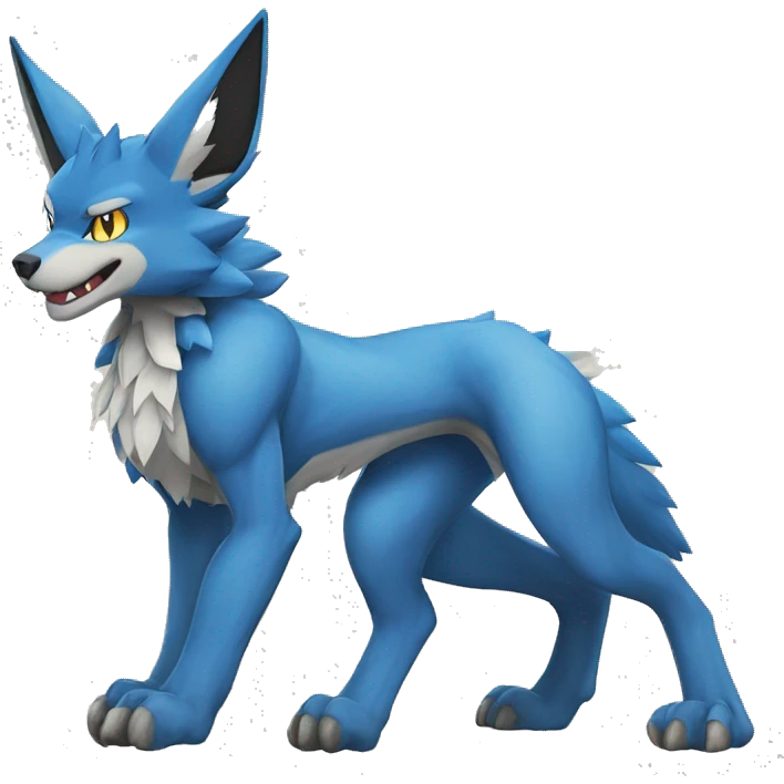 Lucario-WereGarurumon full body emoji