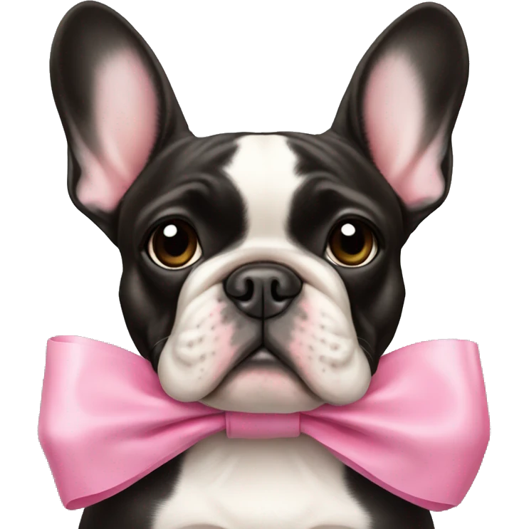 french bulldog with pink bow  emoji