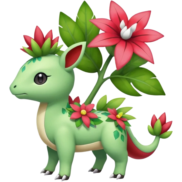Meganium-Shaymin-Ivysaur-Meloetta-Pokémon-fusion, full body emoji