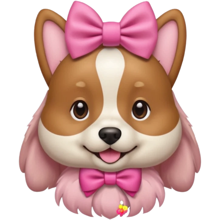 Dog wearing pink bow emoji