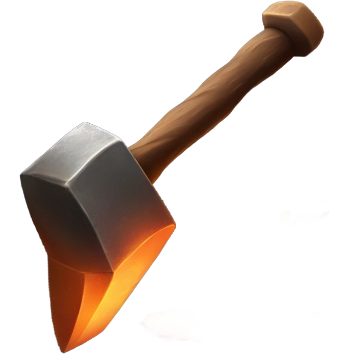 blacksmith hammer on fire emoji