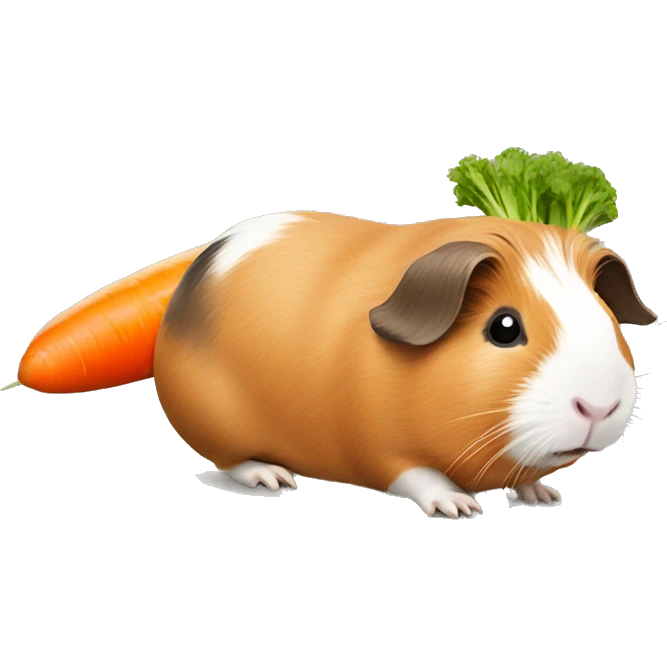 A guinea pig riding a carrot  emoji