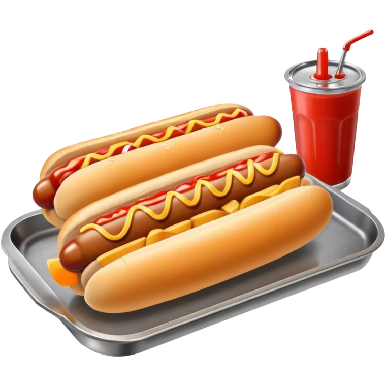 hot dog with french fries and ketchup on a tray emoji