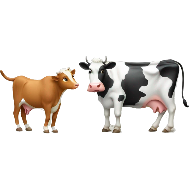 Cat and cow exercising emoji