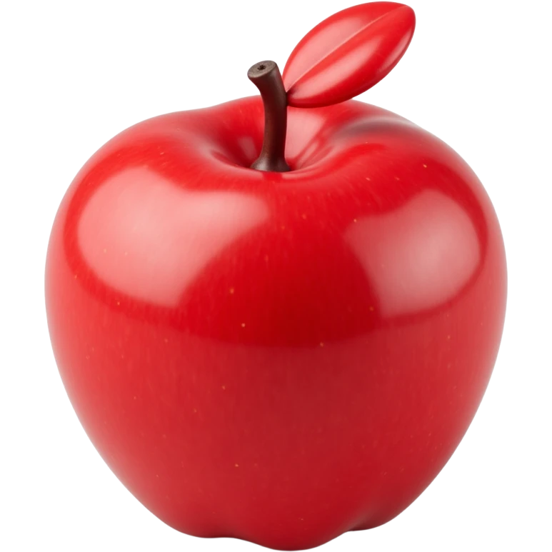 realistic, glossy red apple icon in skeuomorphism style, with subtle shadows and highlights emoji