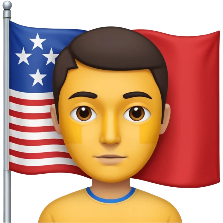 courtyhuman with flag as face color  instead of skin no behind emoji