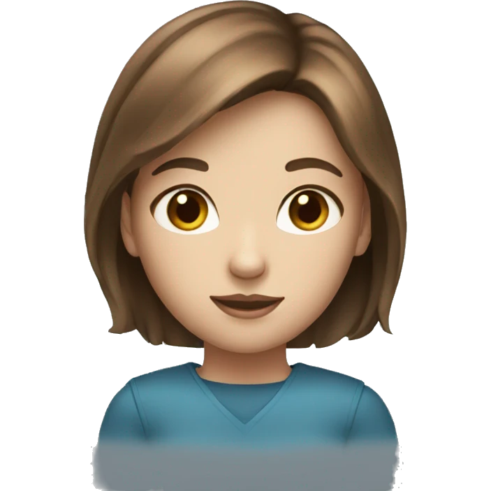 A girl with short brown hair and blue eyes emoji