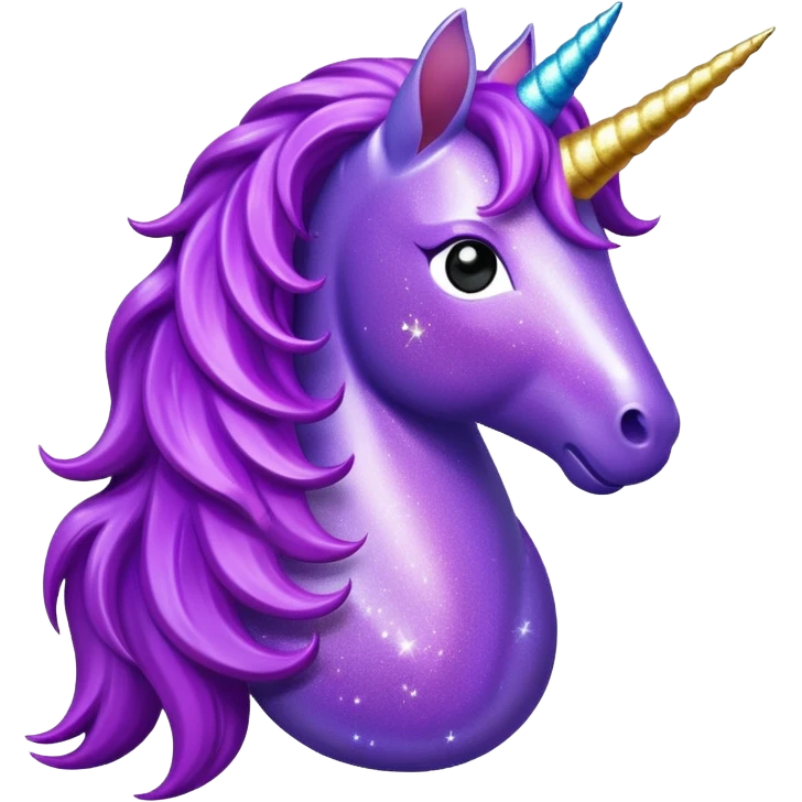 glitter purple unicorn emoji