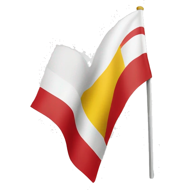 A flag that goes white, red and yellow emoji