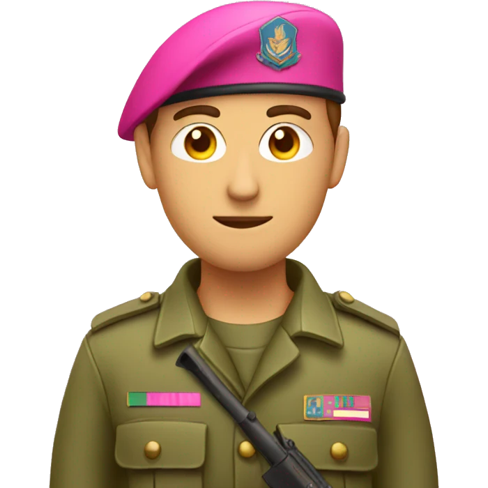 soldier with pink beret with elementor log badge emoji