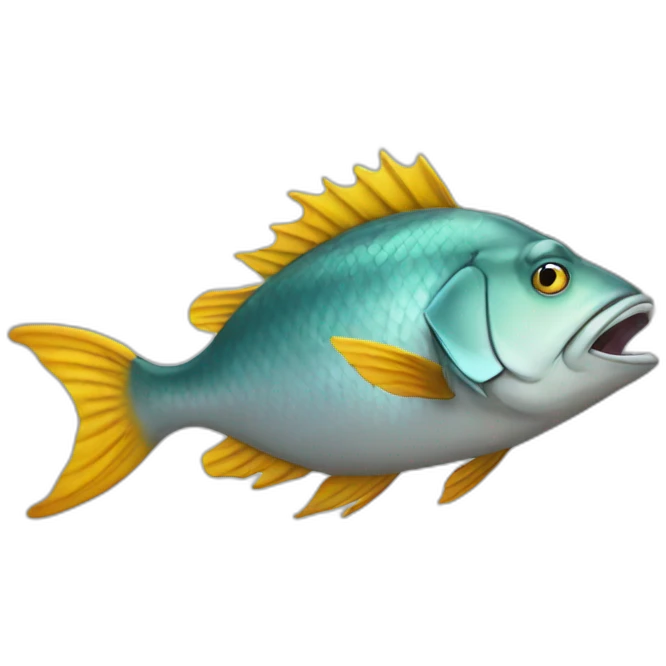 drunk fish-horse with crown emoji