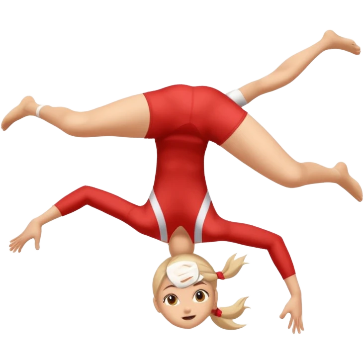 Girl doing backflip similar to acrobat emoji emoji