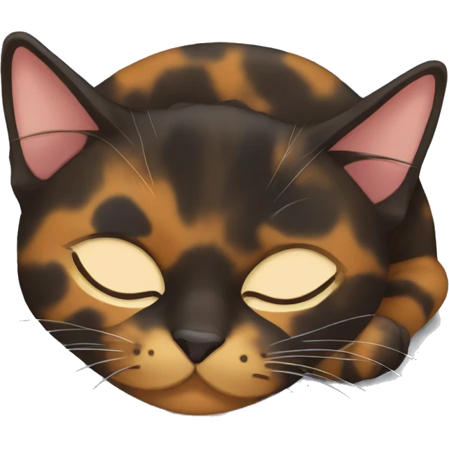 tortoiseshell cat sleeping emoji