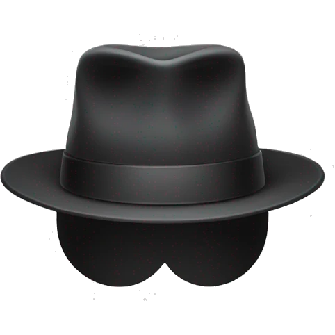 borsalino hat style with two arms and hands, face no visible, viene from top emoji