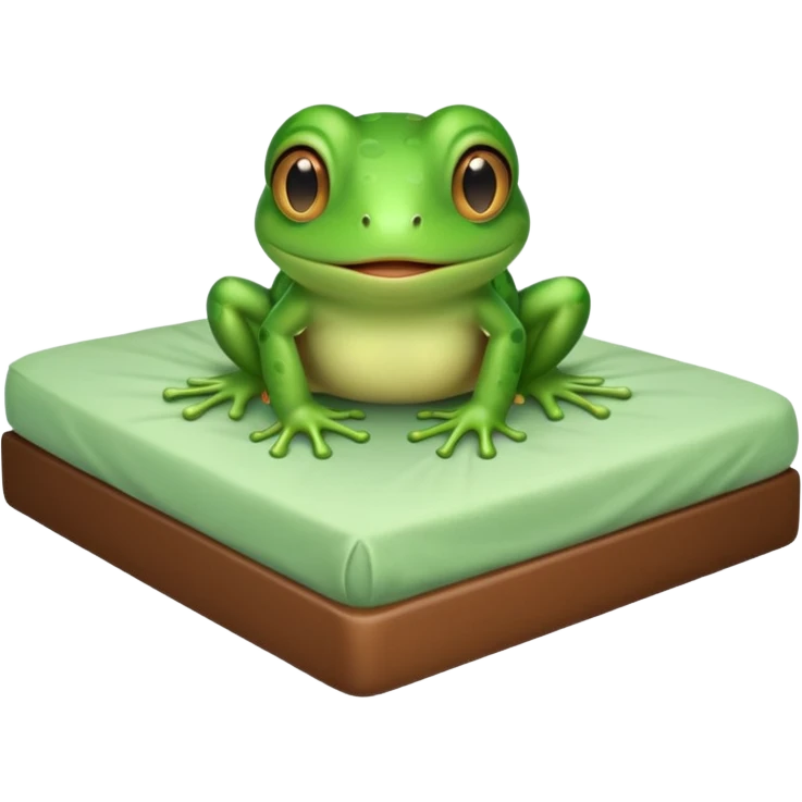 cute baby frog on bed emoji