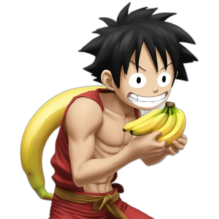 monkey Dluffy gear 5 eat a banana emoji