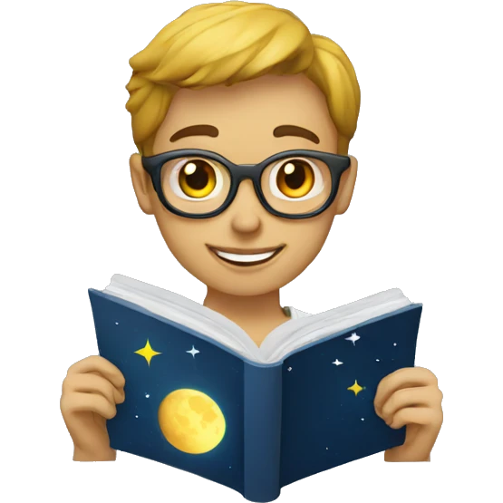 Student to the moon emoji