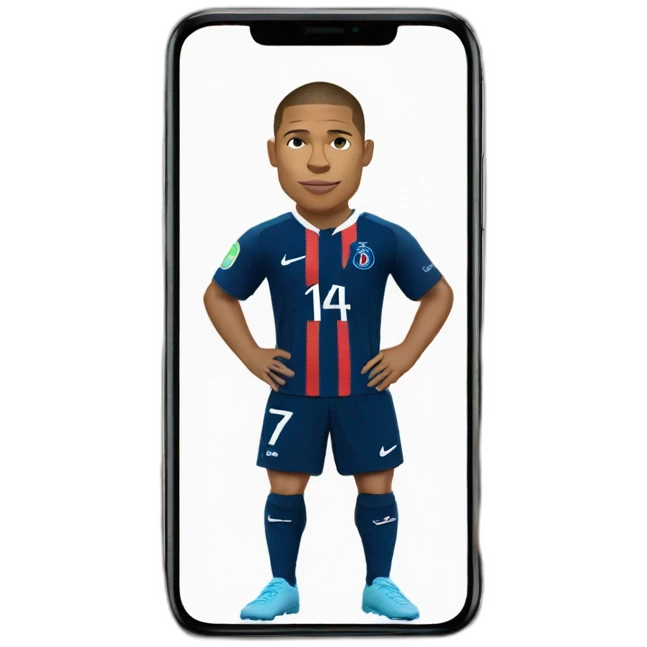 mbappe with an iphone emoji