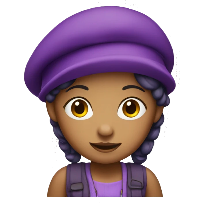  A girl with Brazilian coloring and a purple beret emoji