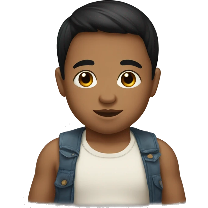 A FAIR SKIN BABY BOY, with SHORT STRAIGHT BLACK HAIR emoji