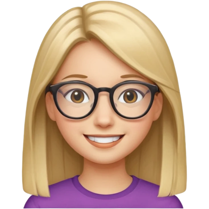 Chica con lentes cabello lacio emoji