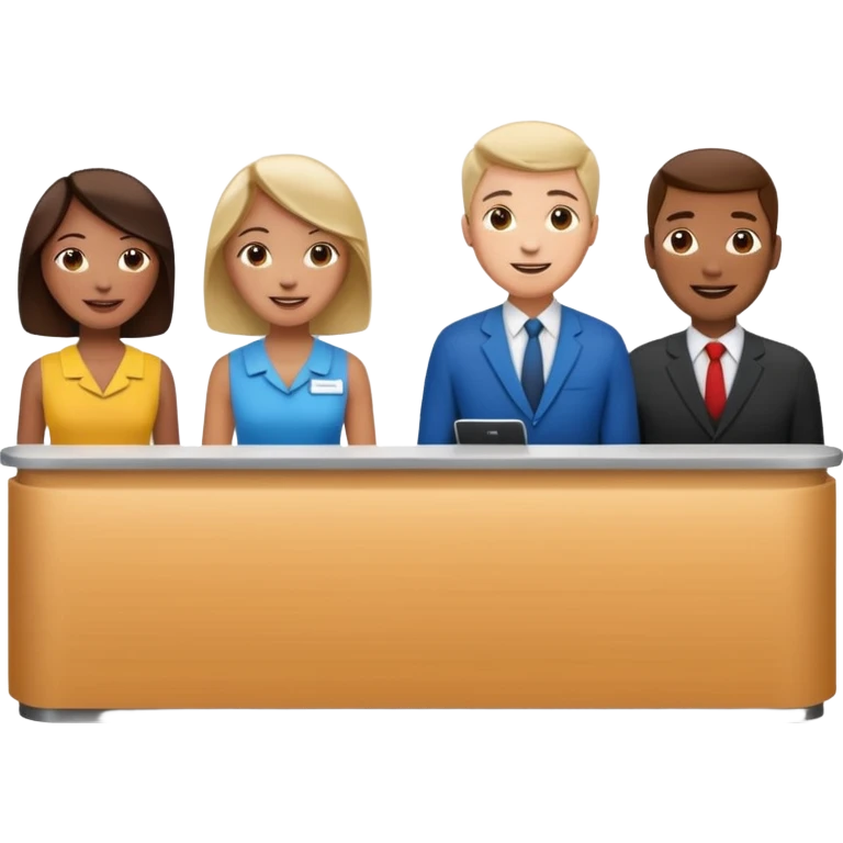 some people standing at near hotel reception emoji