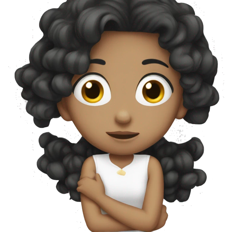 girls kissing black hair white skin for both emoji