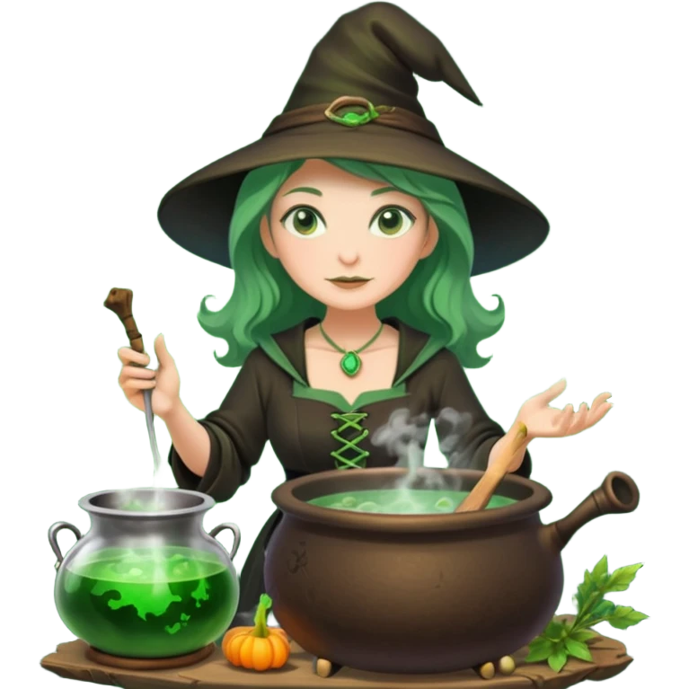 green witch cooking potion emoji