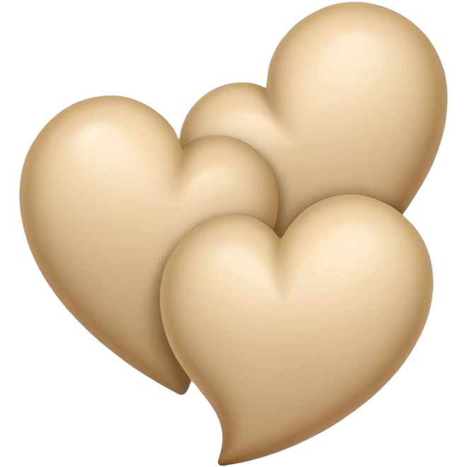 Two beige hearts  emoji