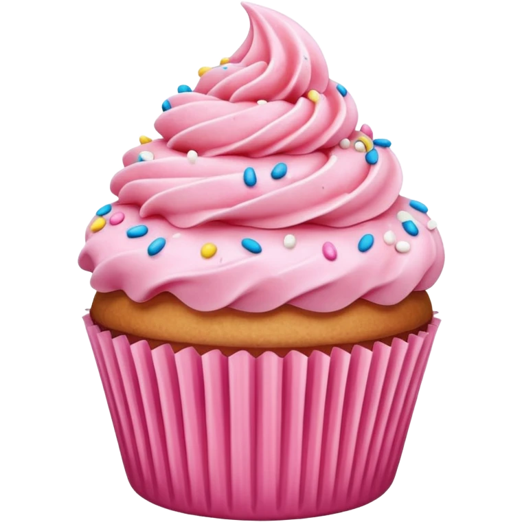 Cupcake with pink icing emoji