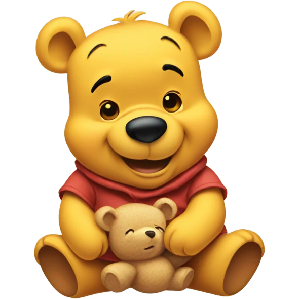 winnie the pooh holding his teddy bear emoji