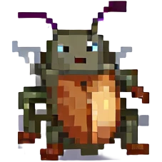 Tiny bug (cockroach) partying emoji