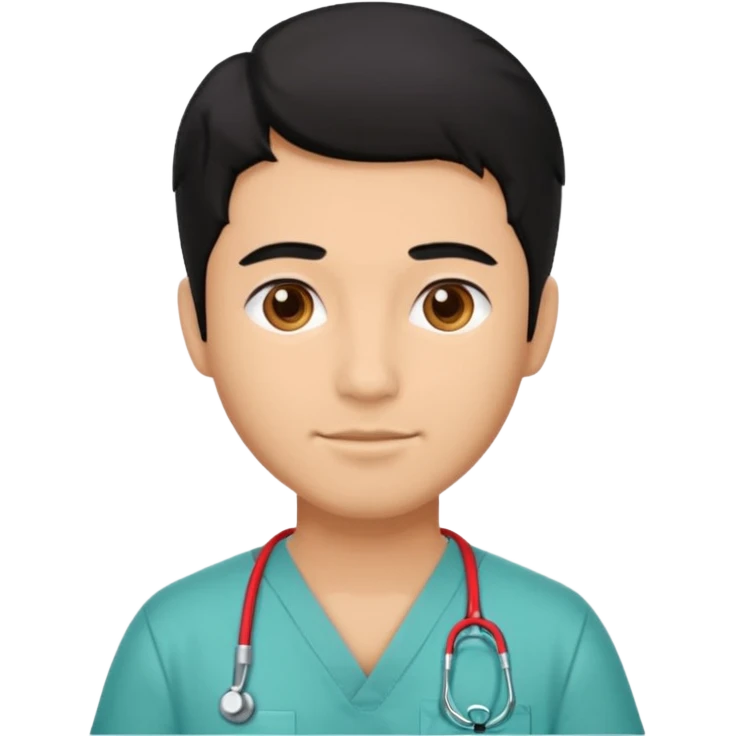 male with a scrubs and blanck hair emoji