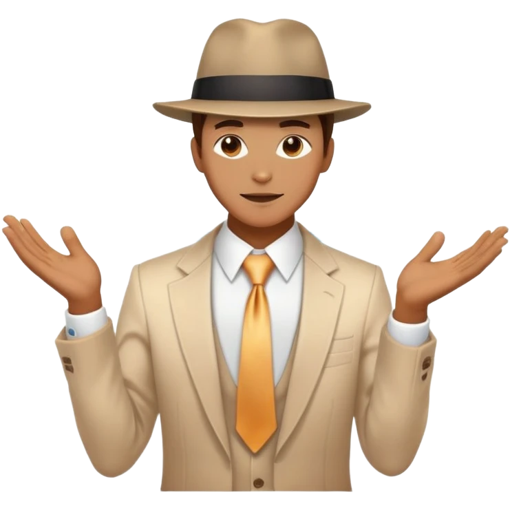 Glowing masculine energy with integrated fashion accessories like hat and tie, ethereal style inspiration, flowing aura emoji