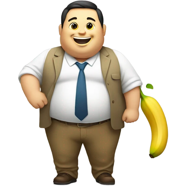 Fat guy holding banana emoji