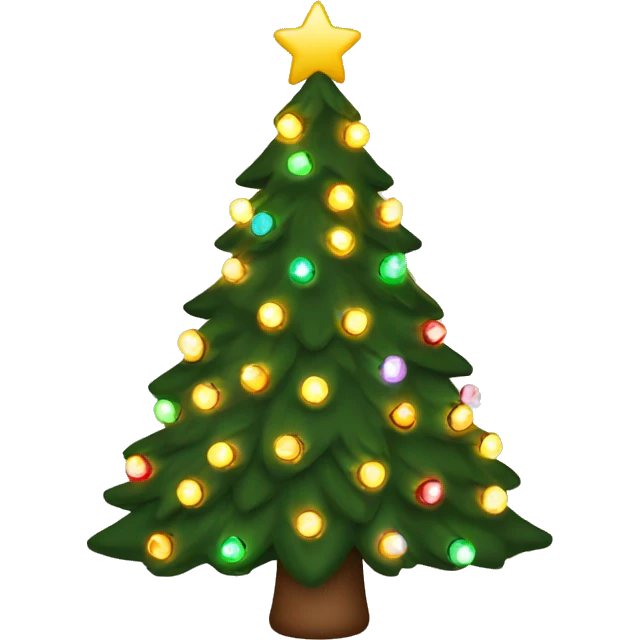 christmas tree with fairy lights emoji