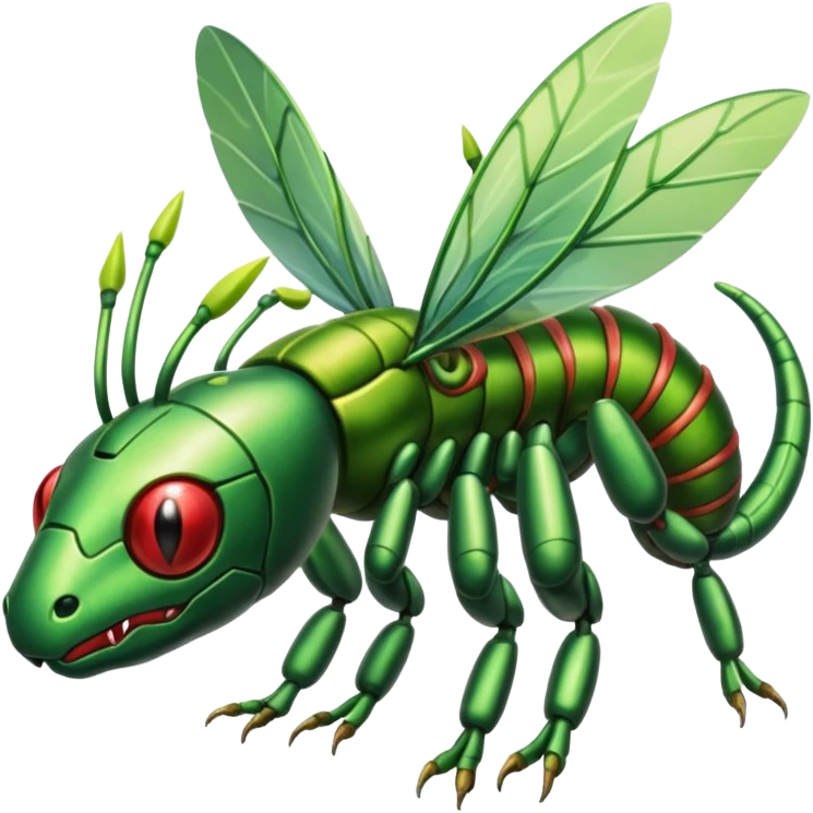 Cyber-robot-Caterpie-Flygon-Scyther-fusion emoji