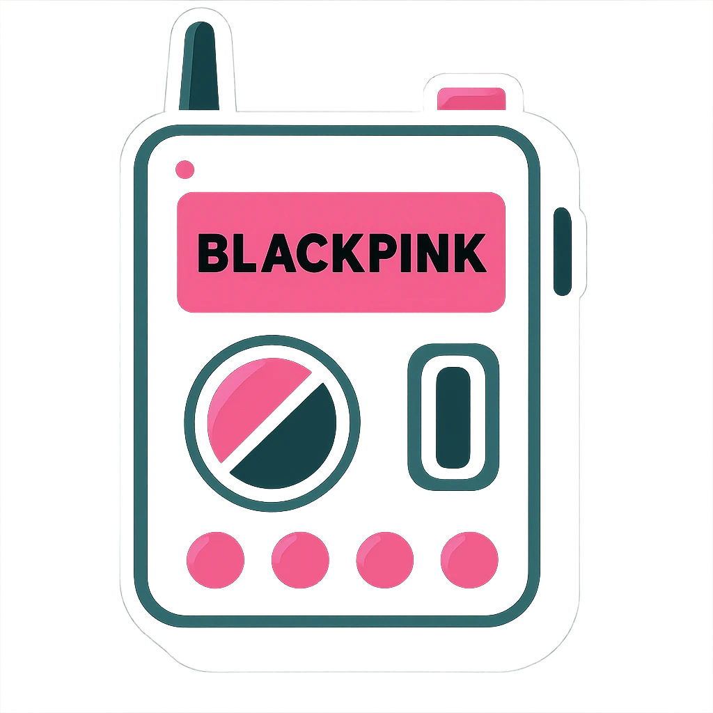 Remove the background, keep the BLACKPINK-inspired gadget with a transparent background, vibrant toon style. emoji