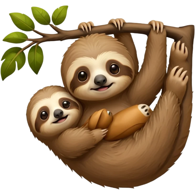 baby sloth on the tree emoji