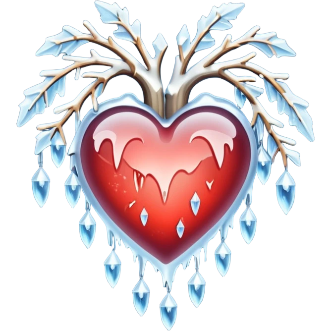heart with winter icicles emoji