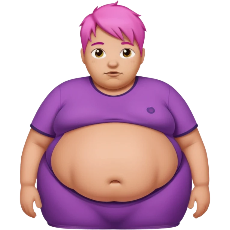  fat tan pink hair nicki minaj with inflated belly emoji